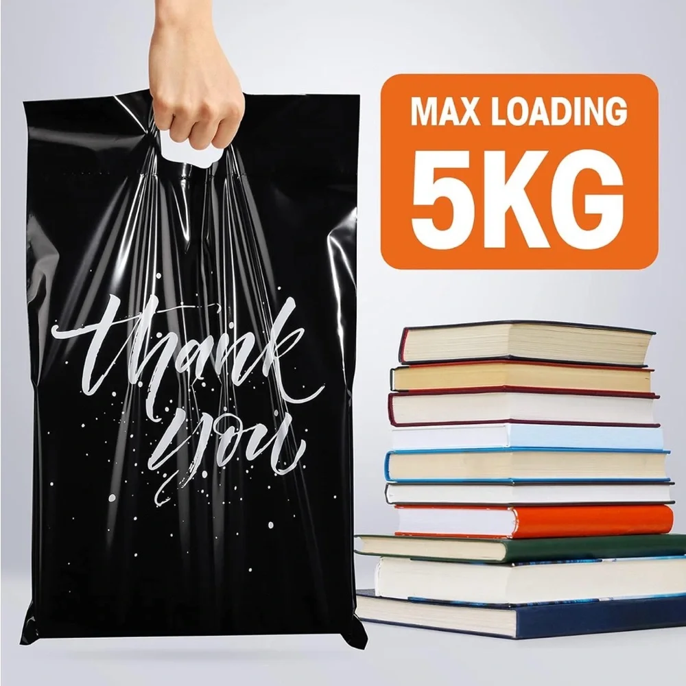 10 (15.5x12”) Double Sided Thank You Handle Polymailers